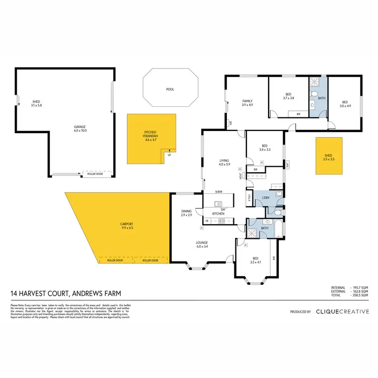 Floorplan of Homely house listing, 14 Harvest Court, Andrews Farm SA 5114