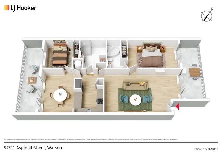 Floorplan of Homely apartment listing, 57/21 Aspinall Street, Watson ACT 2602