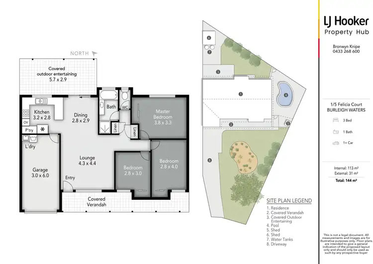 Floorplan of Homely semi-detached listing, 1/5 Felicia Court, Burleigh Waters QLD 4220
