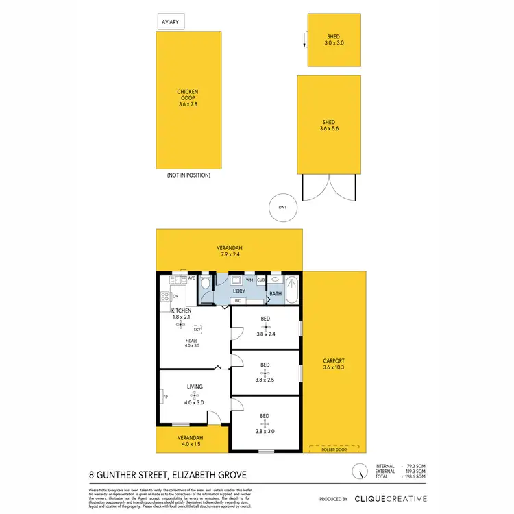 Floorplan of Homely house listing, 8 Gunther Street, Elizabeth Grove SA 5112