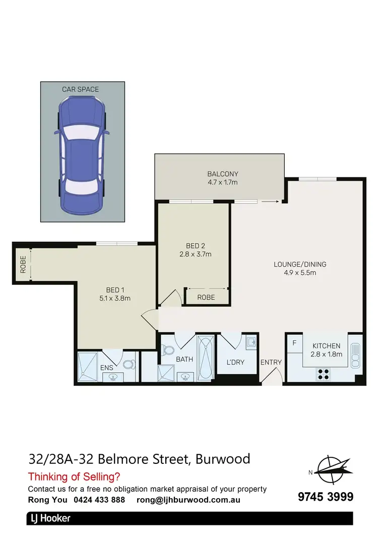 Floorplan of Homely apartment listing, 32/28A-32 Belmore Street, Burwood NSW 2134