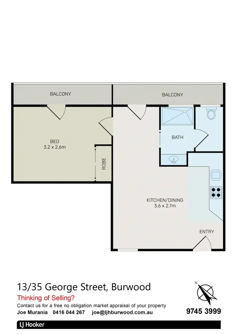 Floorplan of Homely unit listing, 13/35-39 George Street, Burwood NSW 2134