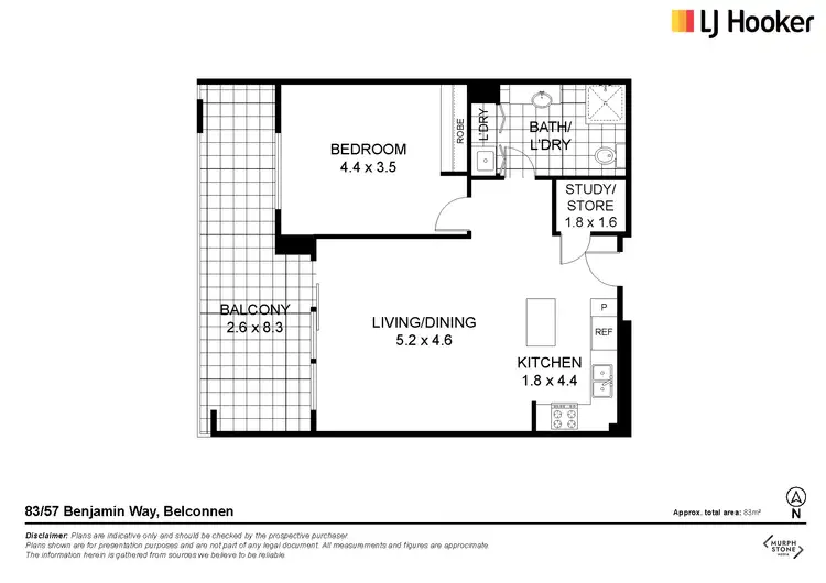 Floorplan of Homely apartment listing, 83/57 Benjamin Way, Belconnen ACT 2617