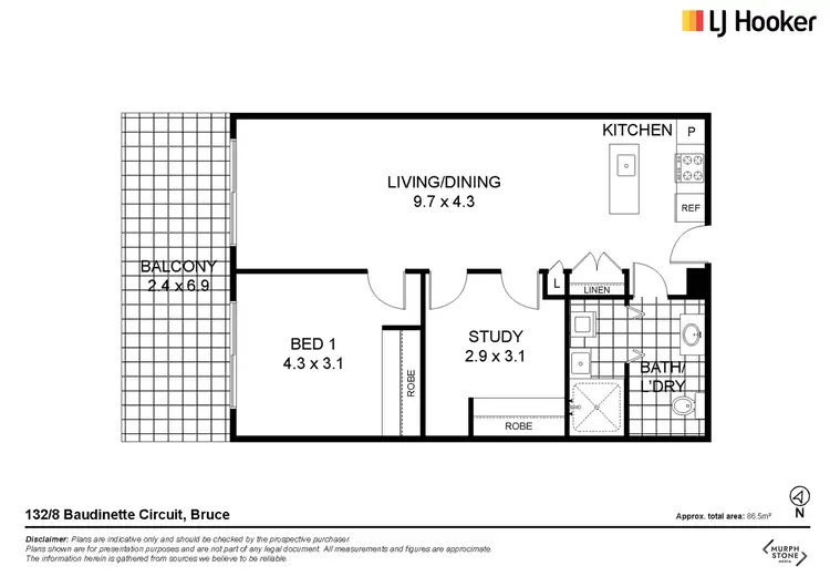 Floorplan of Homely house listing, 132/8 Baudinette Circuit, Bruce ACT 2617
