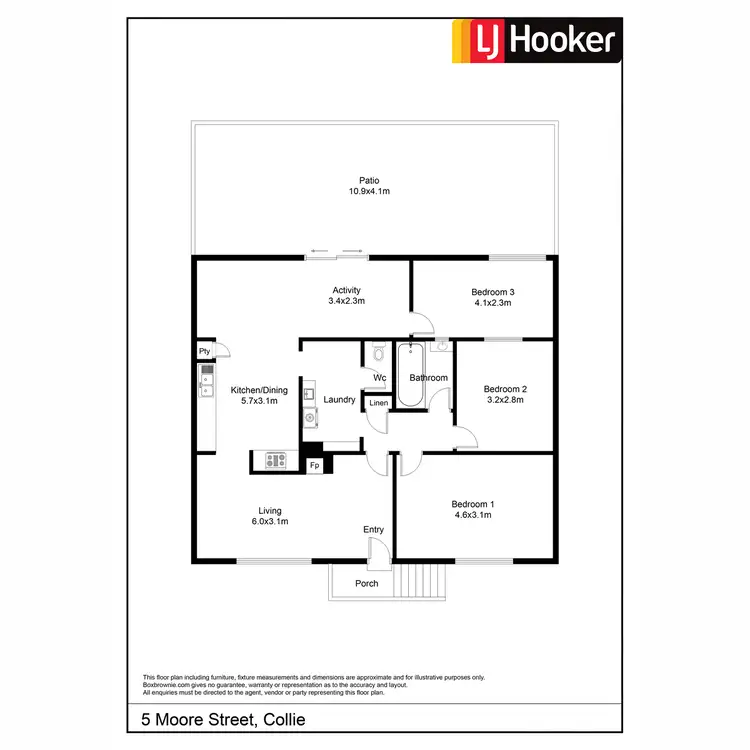 Floorplan of Homely house listing, 5 Moore Street, Collie WA 6225