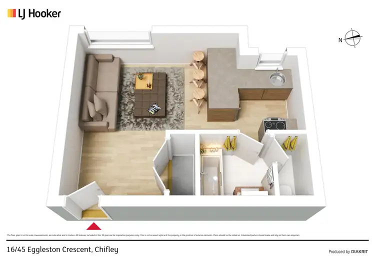 Floorplan of Homely unit listing, 16/45 Eggleston Crescent, Chifley ACT 2606