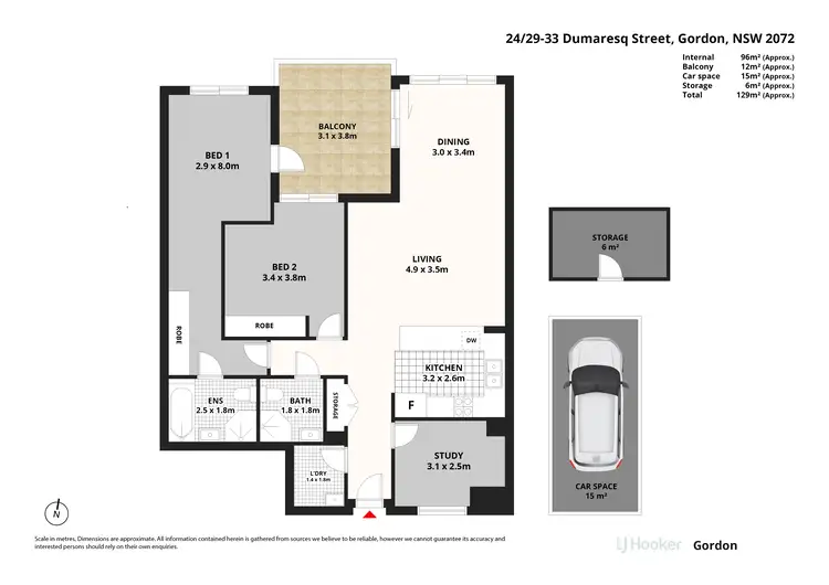 Floorplan of Homely apartment listing, 24/29-33 Dumaresq Street, Gordon NSW 2072