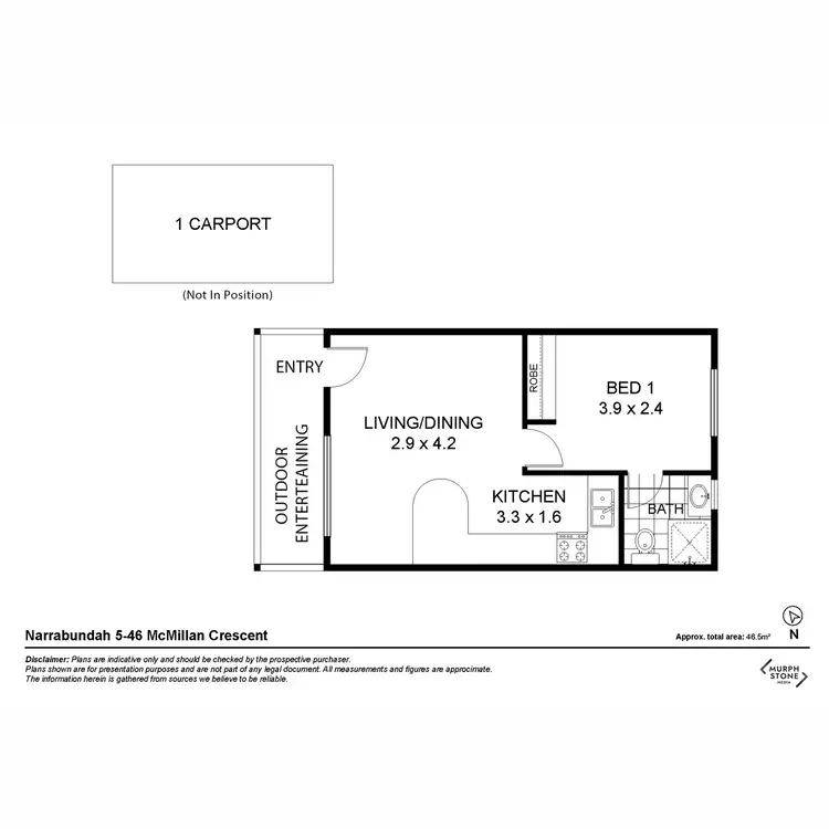 Floorplan of Homely apartment listing, 5/46 McMillan Crescent, Narrabundah ACT 2604