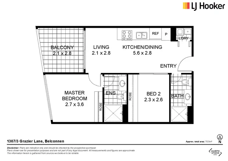 Floorplan of Homely apartment listing, 1307/3 Grazier Lane, Belconnen ACT 2617