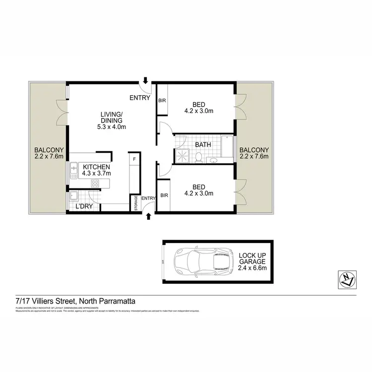 Floorplan of Homely apartment listing, 7/17 Villiers Street, Parramatta NSW 2150