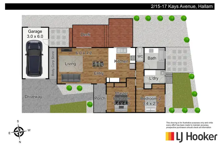 Floorplan of Homely unit listing, 2/15 Kays Avenue, Hallam VIC 3803