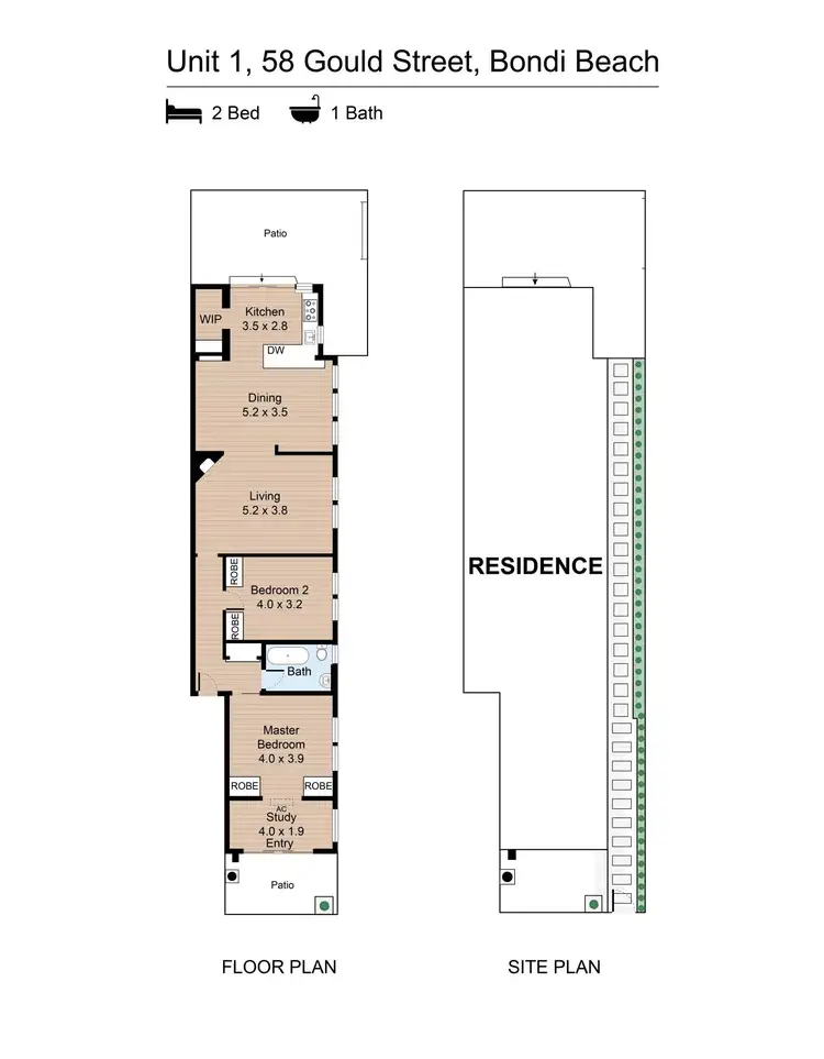 Floorplan of Homely apartment listing, 1/58 Gould Street, Bondi Beach NSW 2026