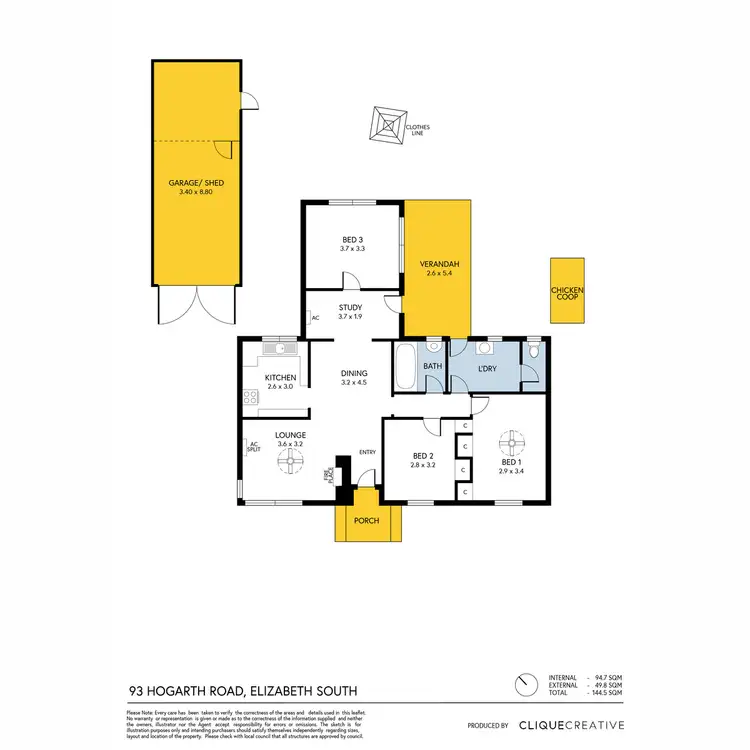 Floorplan of Homely house listing, 93 Hogarth Road, Elizabeth South SA 5112