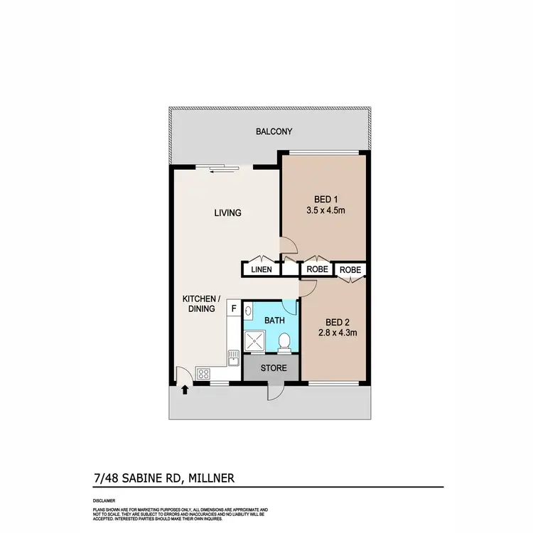 Floorplan of Homely unit listing, 7/48 Sabine Road, Millner NT 810