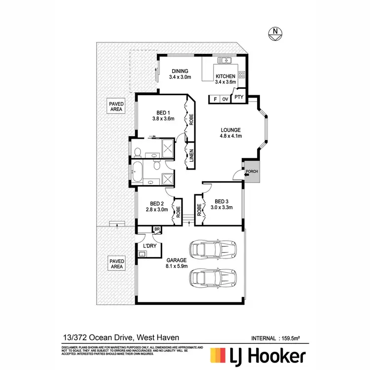 Floorplan of Homely villa listing, 13/372 Ocean Drive, West Haven NSW 2443