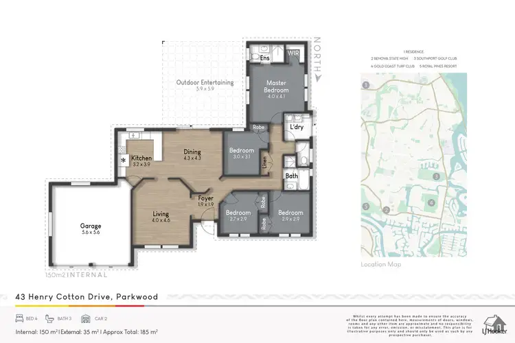 Floorplan of Homely house listing, 43 Henry Cotton Drive, Parkwood QLD 4214