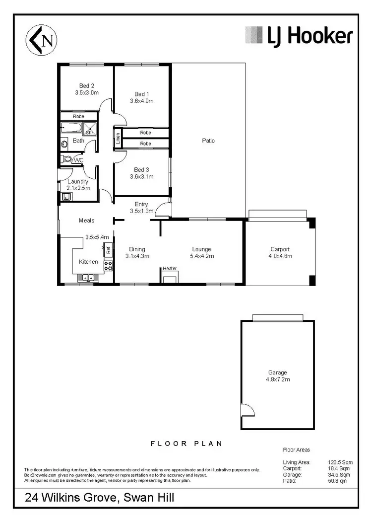Floorplan of Homely house listing, 24 Wilkins Grove, Swan Hill VIC 3585