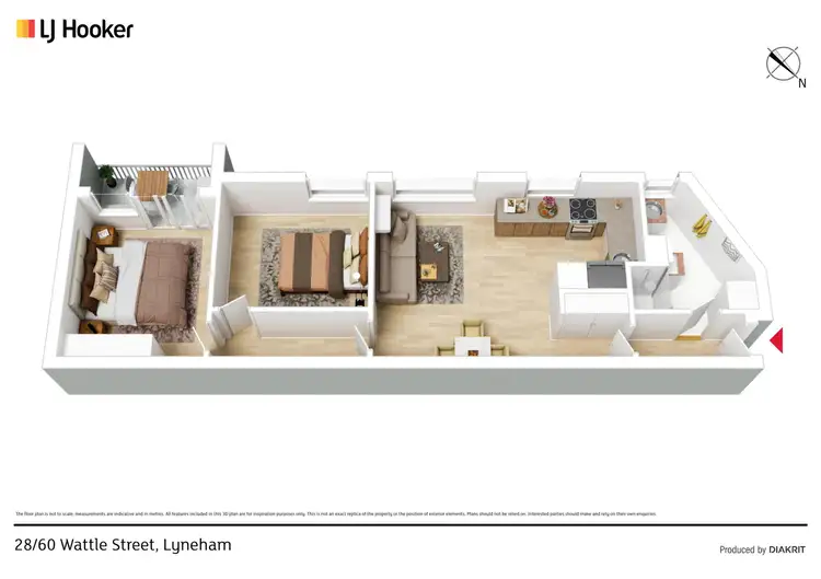 Floorplan of Homely apartment listing, 28/60 Wattle Street, Lyneham ACT 2602