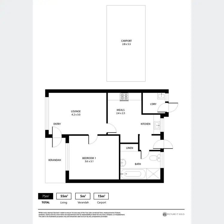 Floorplan of Homely unit listing, 2/3 Townsend Avenue, Hove SA 5048