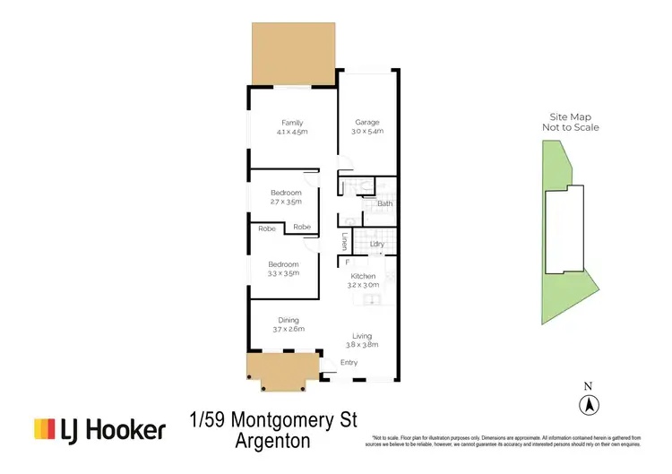 Floorplan of Homely semi-detached listing, 1/59 Montgomery Street, Argenton NSW 2284