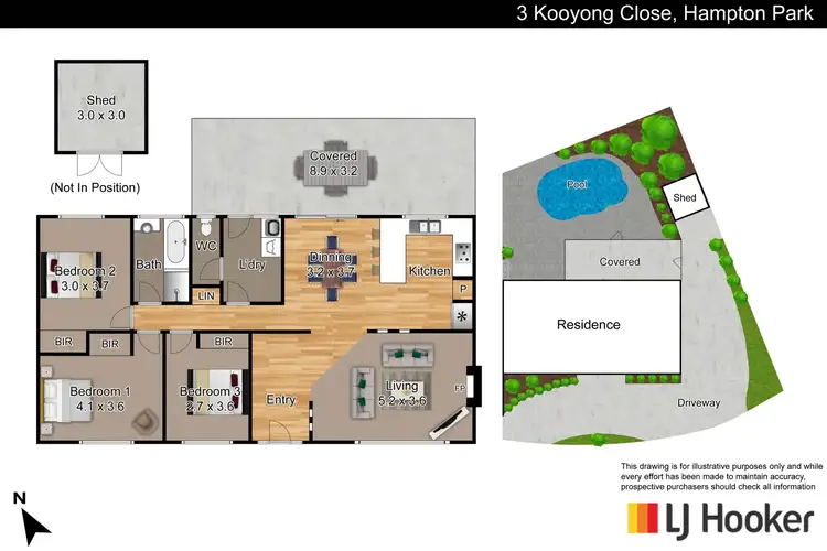 Floorplan of Homely house listing, 3 Kooyong Close, Hampton Park VIC 3976