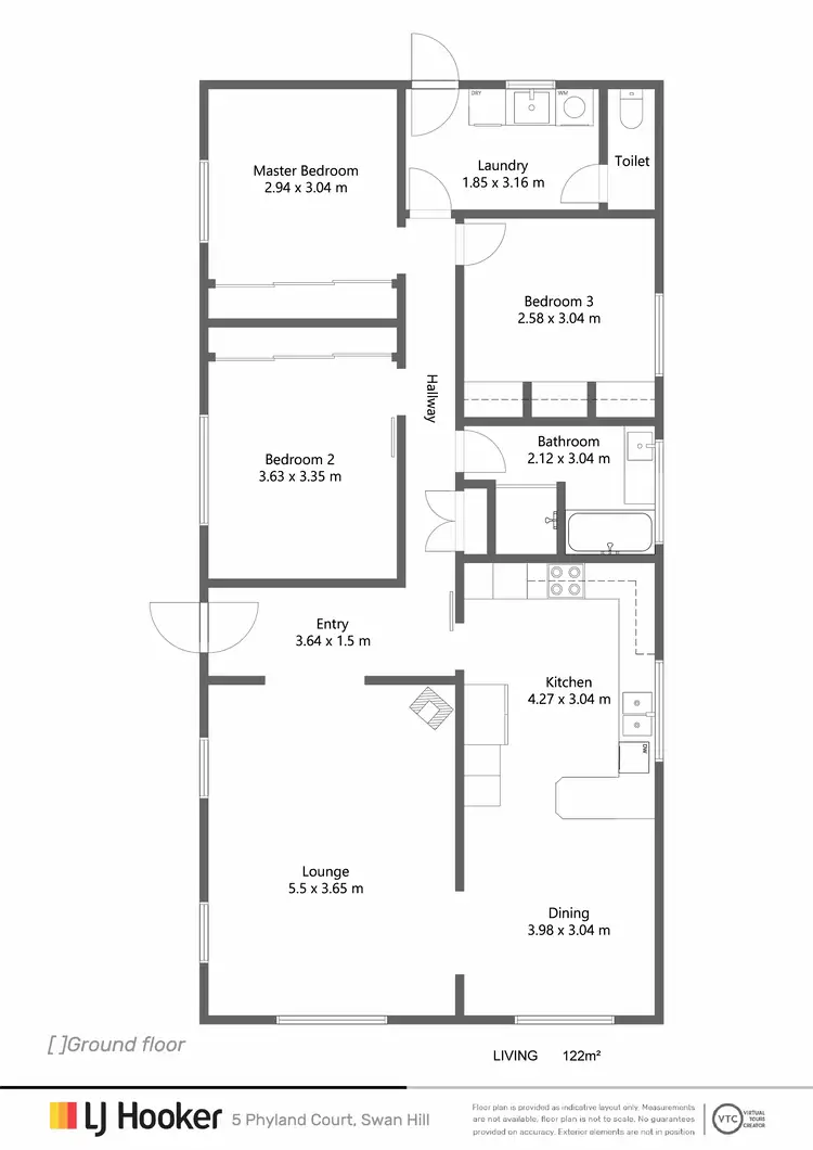 Floorplan of Homely house listing, 5 Phyland Court, Swan Hill VIC 3585