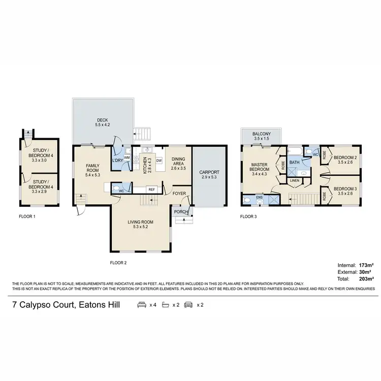 Floorplan of Homely house listing, 7 Calypso Court, Eatons Hill QLD 4037