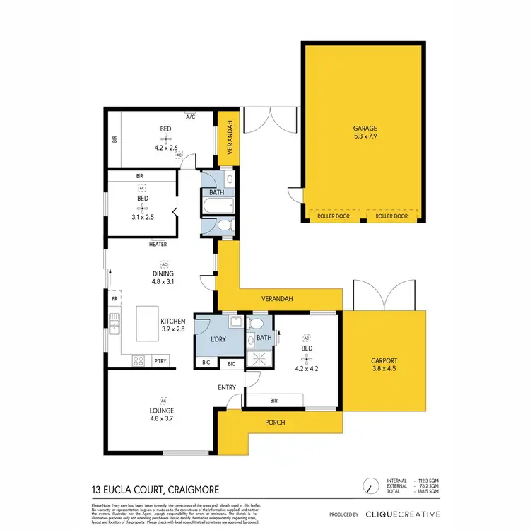 Floorplan of Homely house listing, 13 Eucla Court, Craigmore SA 5114