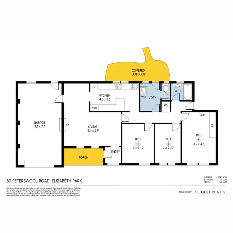 Floorplan of Homely house listing, 80 Peterswool Road, Elizabeth Park SA 5113