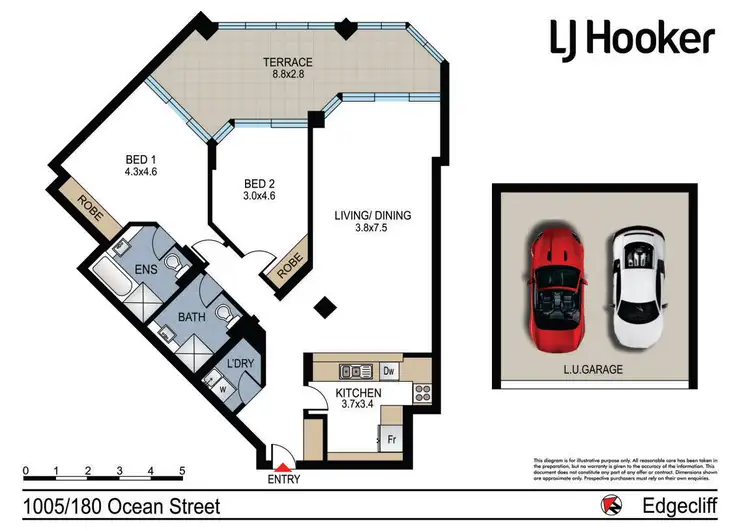 Floorplan of Homely unit listing, 1005/180 Ocean Street, Edgecliff NSW 2027