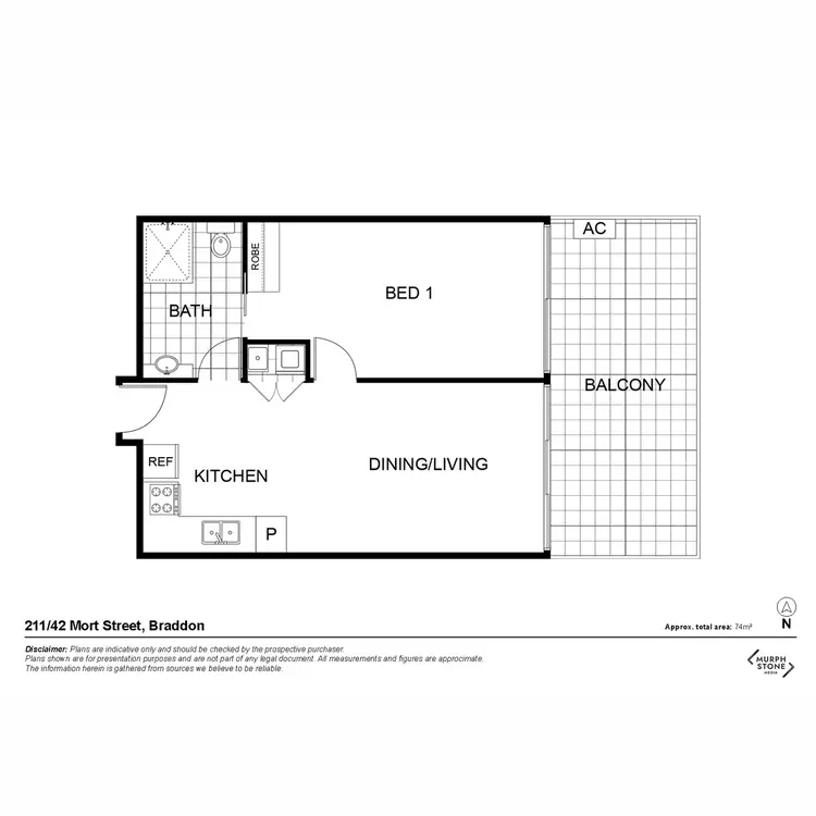 Floorplan of Homely apartment listing, 211/42 Mort Street, Braddon ACT 2612