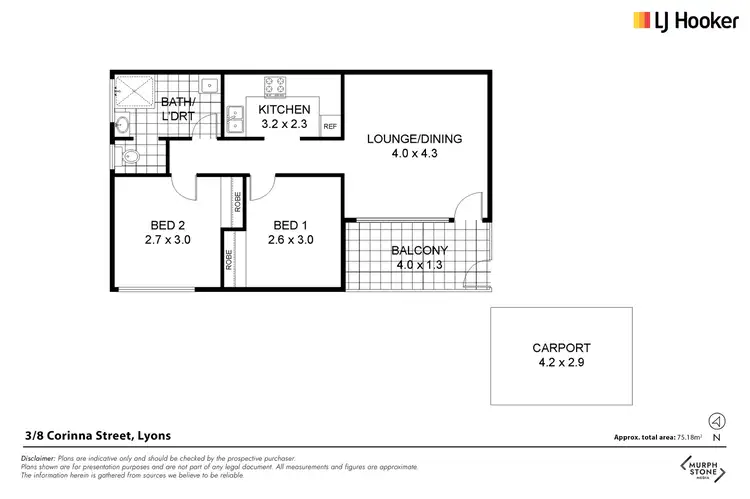 Floorplan of Homely unit listing, 3/8 Corinna Street, Lyons ACT 2606