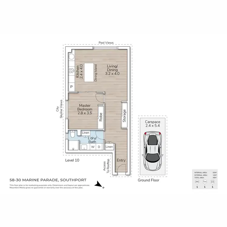 Floorplan of Homely apartment listing, 58/30 Marine Parade, Southport QLD 4215