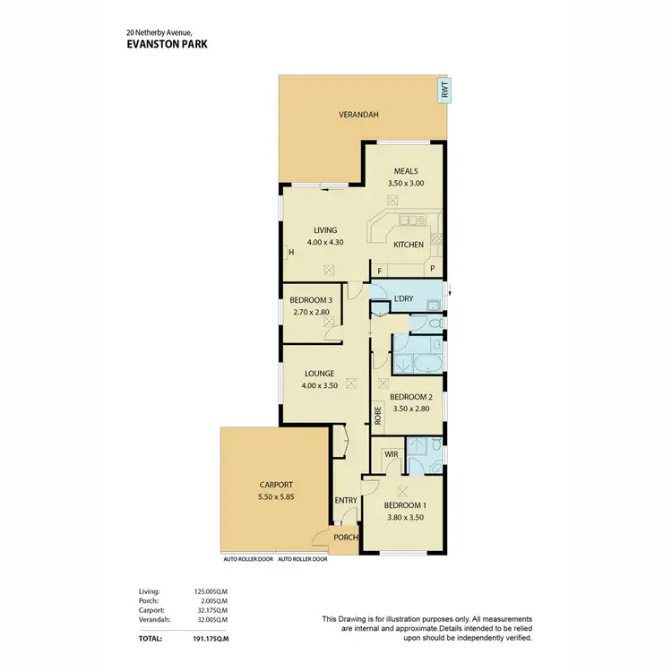 Floorplan of Homely house listing, 20 Netherby Avenue, Evanston Park SA 5116
