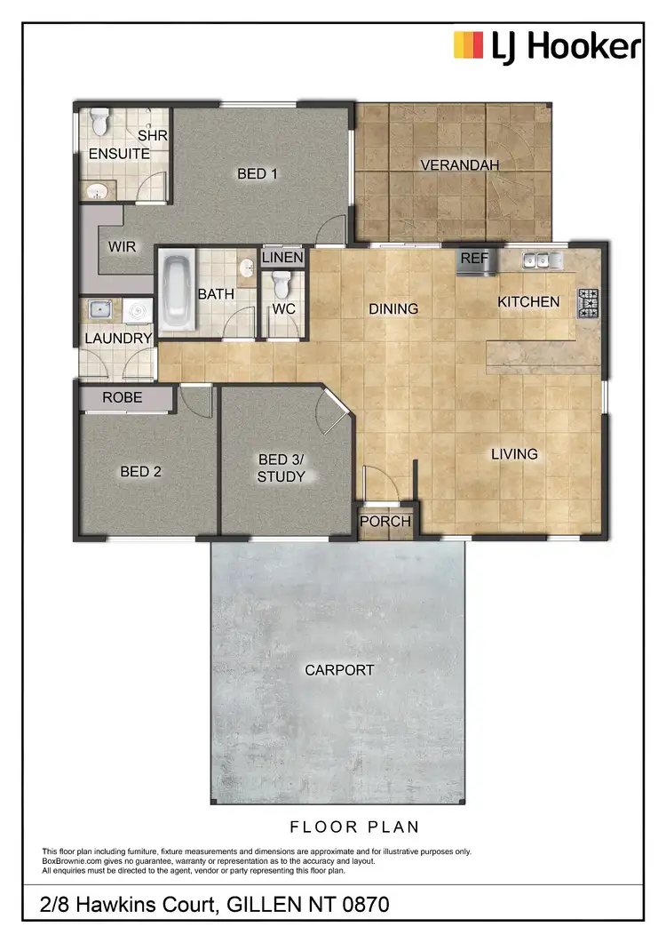 Floorplan of Homely unit listing, 2/8 Hawkins Court, Gillen NT 870