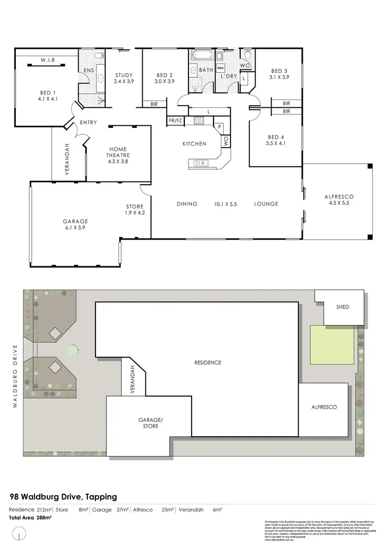 Floorplan of Homely house listing, 98 Waldburg Drive, Tapping WA 6065