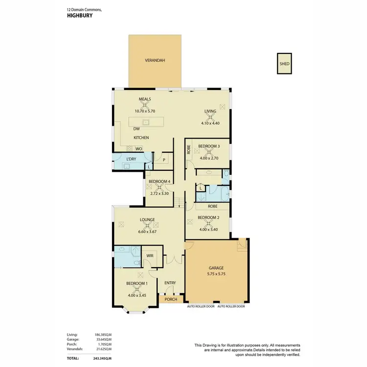Floorplan of Homely house listing, 12 Domain Commons, Highbury SA 5089