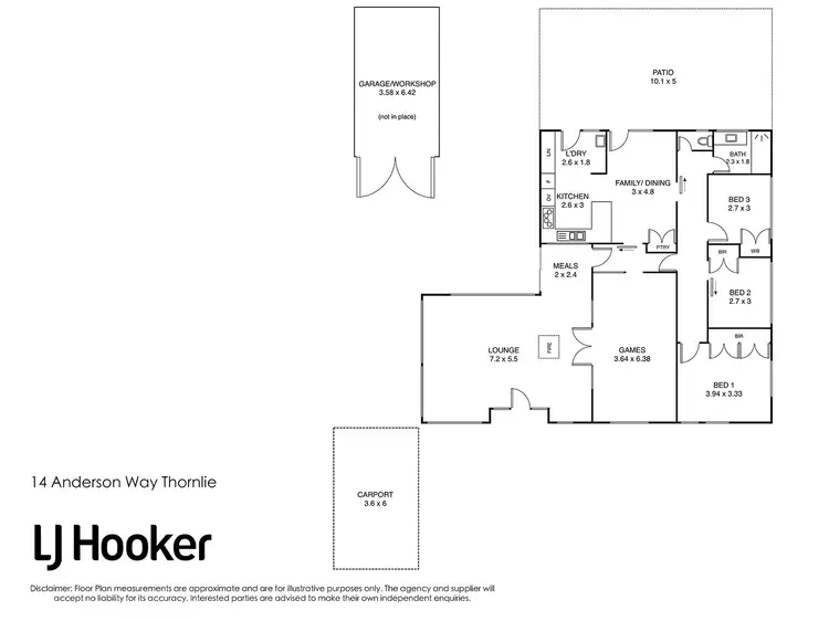 Floorplan of Homely house listing, 14 Anderson Way, Thornlie WA 6108