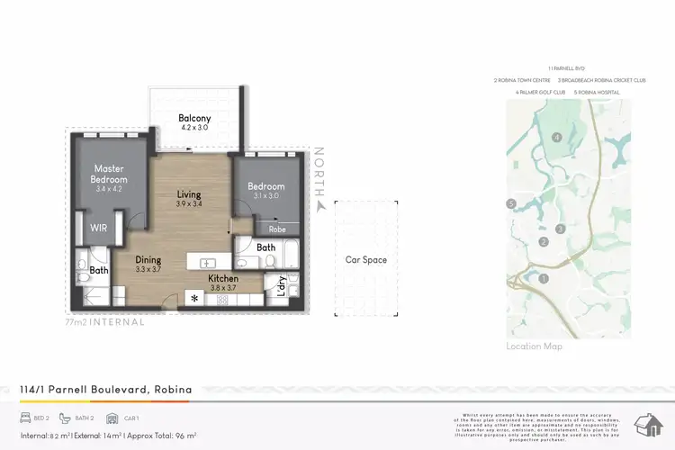 Floorplan of Homely apartment listing, 114/1-25 Parnell Boulevard, Robina QLD 4226