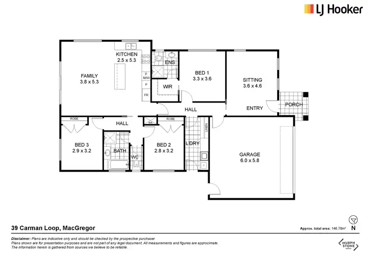 Floorplan of Homely house listing, 39 Carman Loop, Macgregor ACT 2615