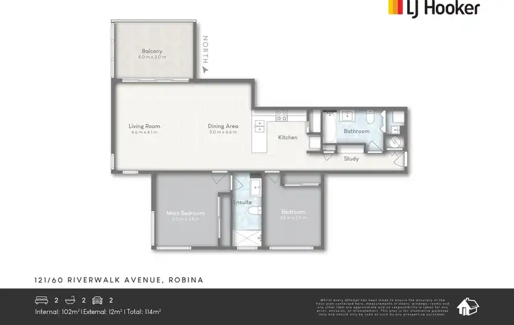 Floorplan of Homely apartment listing, 121/60 Riverwalk Avenue, Robina QLD 4226