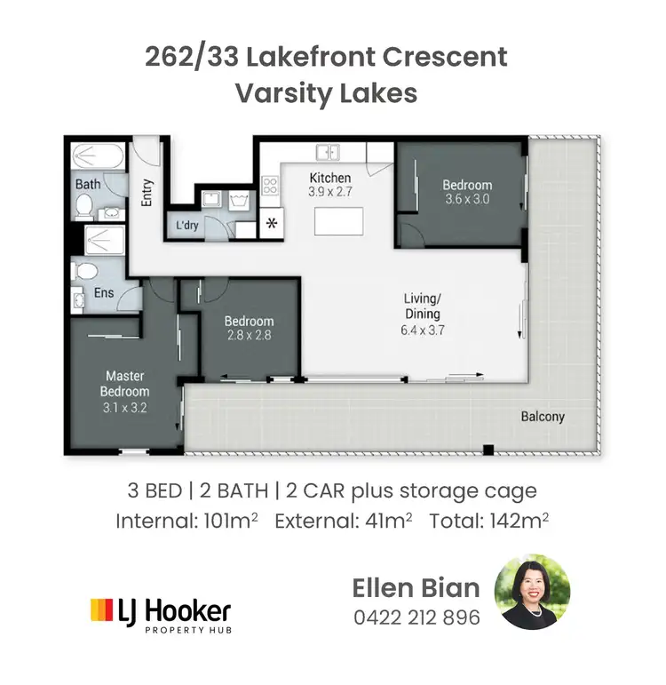 Floorplan of Homely apartment listing, 262/33 Lakefront Crescent, Varsity Lakes QLD 4227