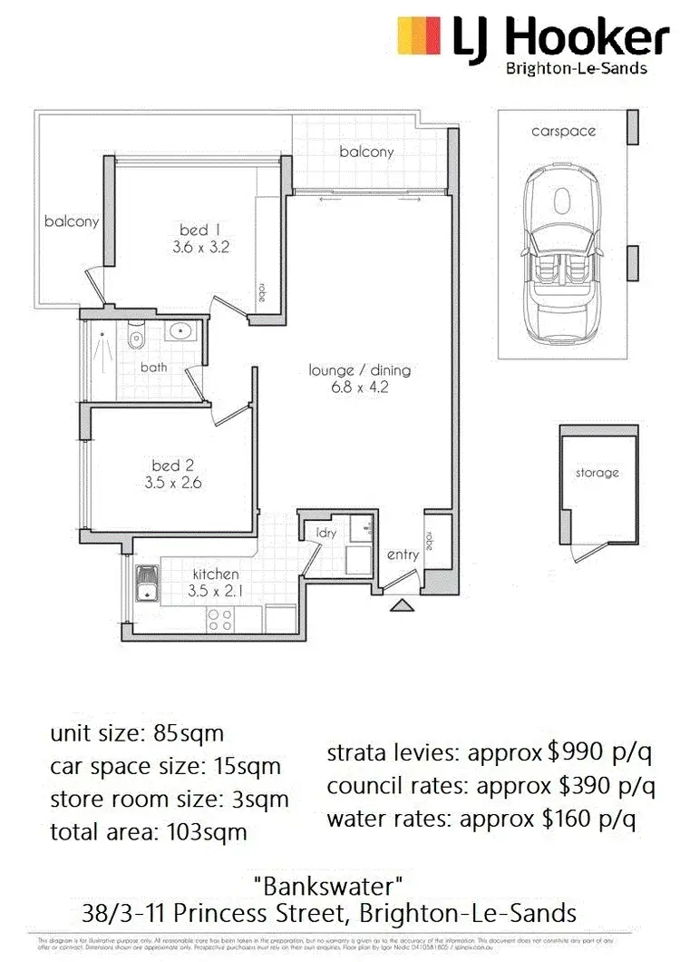 Floorplan of Homely unit listing, 38/3-11 Princess Street, Brighton-Le-Sands NSW 2216