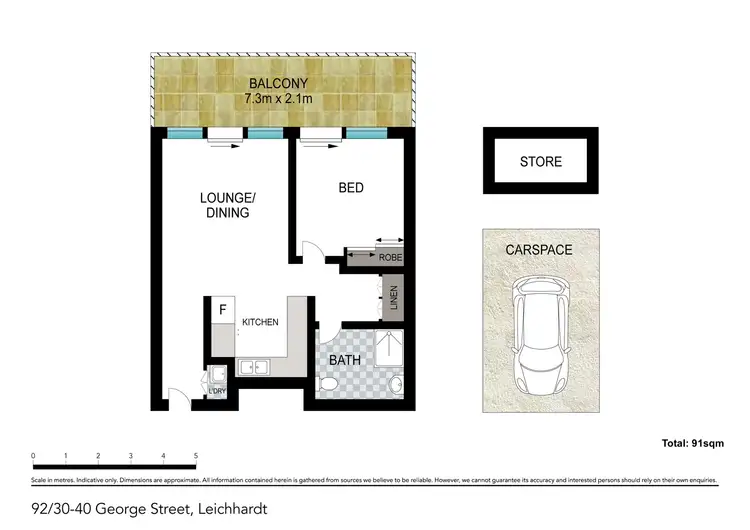 Floorplan of Homely apartment listing, Apartment 92/30-40 George Street, Leichhardt NSW 2040