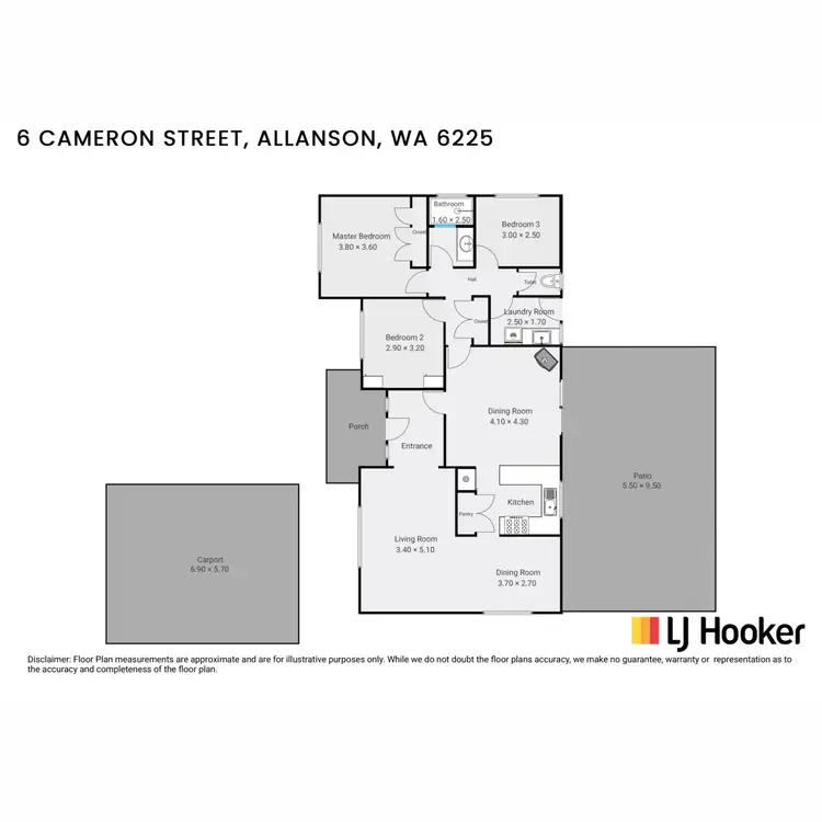 Floorplan of Homely house listing, 6 Cameron Street, Allanson WA 6225