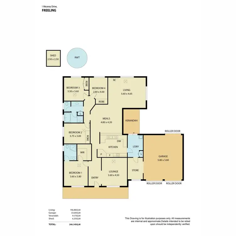 Floorplan of Homely house listing, 1 Meaney Drive, Freeling SA 5372