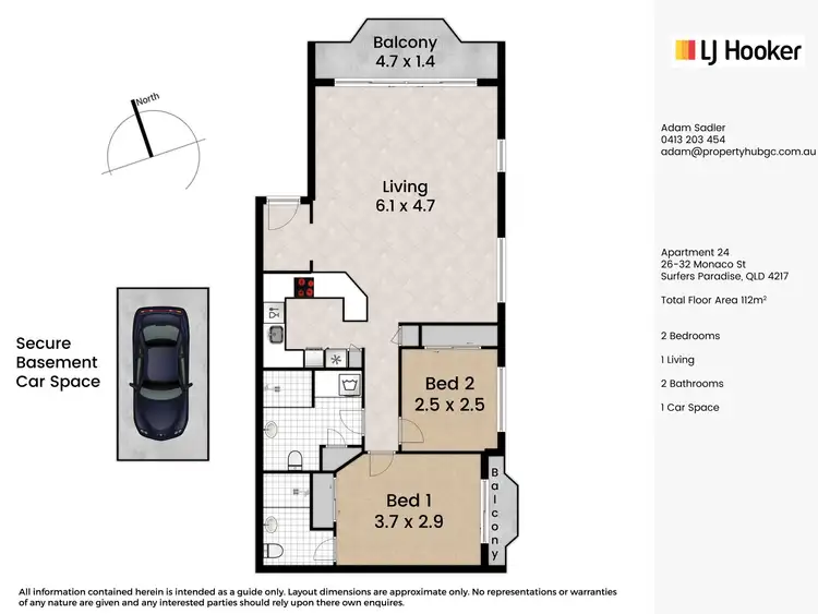 Floorplan of Homely unit listing, 24/26 Monaco Street, Surfers Paradise QLD 4217