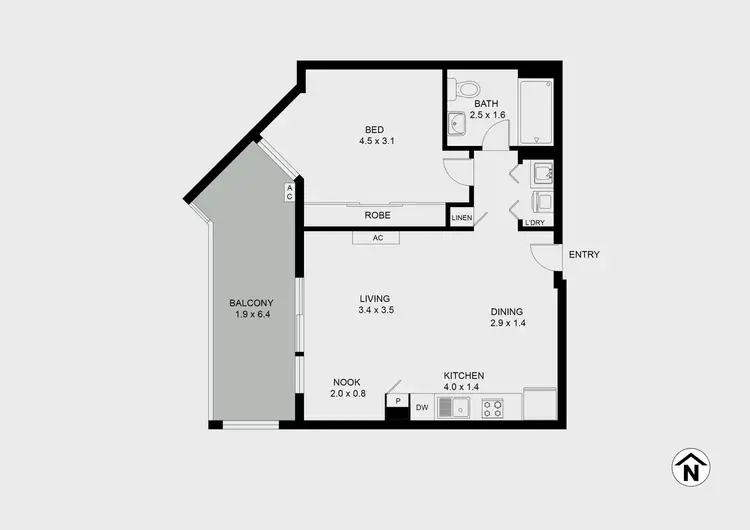 Floorplan of Homely apartment listing, 217/17 Dooring Street, Braddon ACT 2612