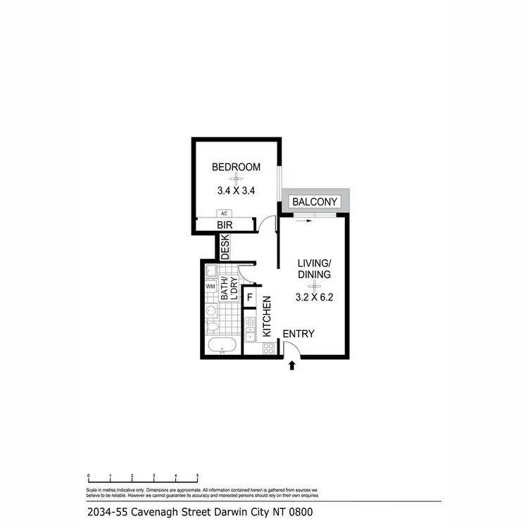 Floorplan of Homely unit listing, 2034/55 Cavenagh Street, Darwin City NT 800