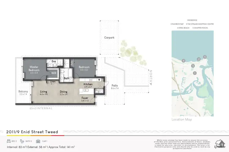 Floorplan of Homely unit listing, 2011/9 Enid Street, Tweed Heads NSW 2485